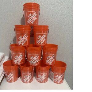 10 pc LOT - LIMITED ED HOME DEPOT 3.75" Mini Ornament Orange Bucket 0.5-Quart